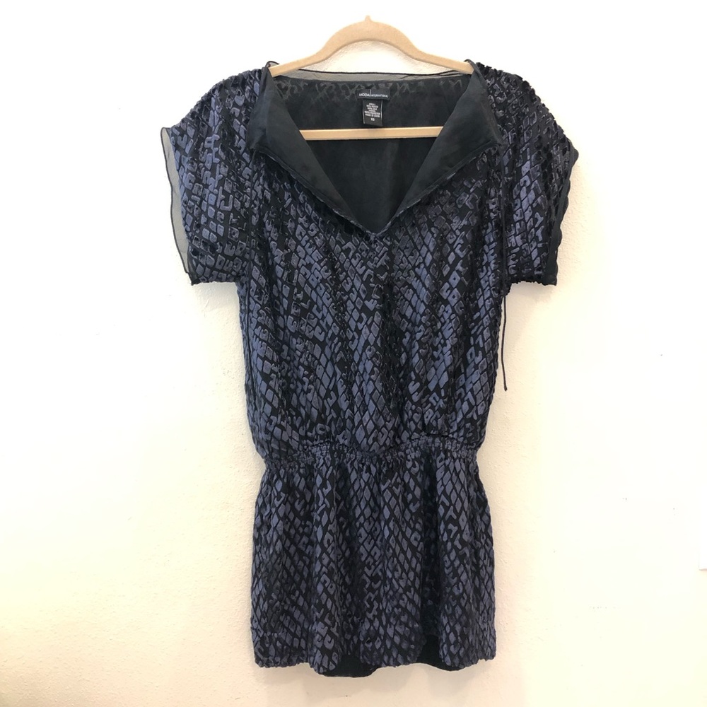 Velvet pattern dress/long top